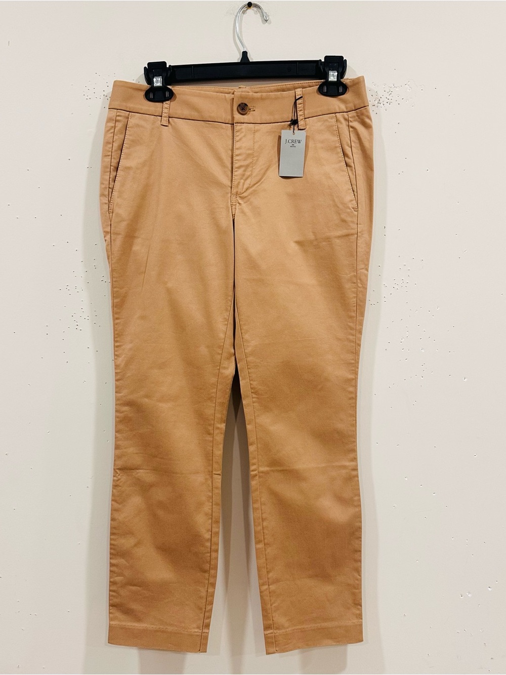 J.Crew Chino Pants Womens Size 6 Petit Beige Cotton Blend Mid Rise Stretch NWT